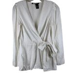 Jay Godfrey White Zebra Print Jacquard Draped Wrap Top Size 4 Photo 1