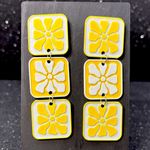 Handmade Yellow and White Floral Earrings Photo 0