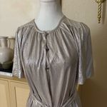 Sabina Musayev Gold Metallic Shimmery Foil Oversized Dress Size Extra Small Silver Photo 2