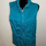 Christopher & Banks Cotton Zip-front Ruffle Trim Casual Vest Teal XL Photo 1