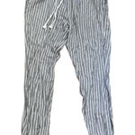 Gap Womens Lounge Pants Size S Grey Blue Striped Drawstring Casual Cozy Photo 0