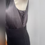 Donna Ricco  NY Black Satin Sleeveless Bandage Dress 8 Bodycon High Neck Bow Photo 2
