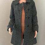 Trina Turk  Pea Coat Jacket Size 8 Women's Wool Blend Black Gray plaid #B Photo 13