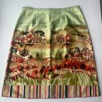 Vintage Knee Length Skirt with Old Town Church Theme Design Size 10 Photo 3