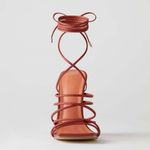 Oh Polly  Bound to You Leatherette Lace Up Heels Sandals in Terracotta Size‎ 8.5 Photo 2