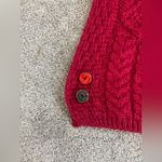 Blarney Woollen Mills 100% Merino Wool Made in Ireland Cable Knit Poncho Sweater Red Size M Photo 6