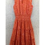 1. State  Women's Maxi Dress Orange Tiered Sleeveless Size XS Keyhole Smocked Photo 11