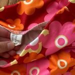 Pink orange red white floral 70’s groovy flare pants Size XS Photo 3