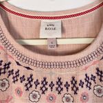 Knox Rose  Embroidered Pink Babydoll A-Line Dress Small Tiered Floral Bohemian Photo 3