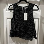 Lucy Paris NWT Black and Grey Sleeveless shirt SIZE L Photo 0