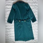 Vintage Black Velvet & Dark Green Long Wool Dressy Overcoat Holiday Photo 2