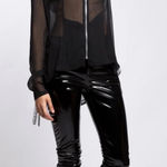 Tripp NYC  PVC Vinyl High Waist Latex Look Skinny Pants Womens 25 Goth Photo 0