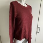 Madewell asymmetrical hem maroon ribbed long sleeve crew neck shirt Photo 1