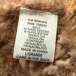 Love Tree  Camel High Neck Full Zip Faux Fur Sweater. Photo 8
