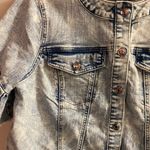 C Wonder Christian Siriano Womens Denim Button Down Shirt L Acid Wash Light Blue Size L Photo 5