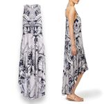 Free People  La Mar Maxi Dress Long Flowy Batik Print Black & Cream Size Small Photo 8