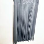 Sandro Black Lace Pleated Midi Dress Photo 4