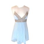Victoria's Secret Victoria’s Secret Blue Chemise with Lace Trim Satin Nightgown Size Medium Photo 1