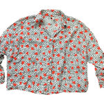 ASOS Heart Button Up Shirt Women's 12 Long Sleeves 100% Viscose Lightweight NEW Photo 0