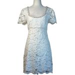 Likely Isa Dress in White 6 New Womens Lace Crystal Pearl Trim Mini Photo 4
