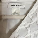 Club Monaco Textured Puff Sleeve V Neck Dress Womens 8 Ivory Fit & Flare Photo 5