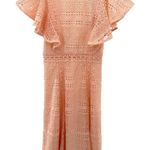 Champagne & Strawberry Jane Choi Lace Flutter Sleeve Midi Dress Women S Pink Photo 0