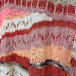 LaSeine Women’s M 3/4 Sleeve Open Knit‎ Sweater Boho Multicolor Pink Cream Size M Photo 3