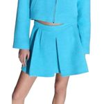 ZARA  Pleated Textured Interior Compression Shorts Mini Skirt Skort Sky/Blue Sz L Photo 1