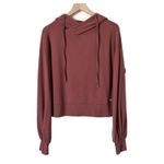 Alo Yoga Cropped Hoodie Long Sleeve Pullover Dusty Rose Size Medium Photo 1