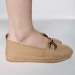 ZARA Gold Buckle Canvas Espadrilles Photo 1