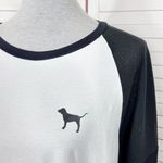 PINK - Victoria's Secret Victorias Secret Pink Logo Mesh Sleeve Colorblock Baseball Tee White Black Large Photo 5