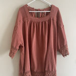 Free People Large Boho Short Dress Rust Bohemian Hippie Vacation Photo 1