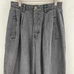 Vintage 90s Dark Grey Black High Rise Grunge Pleated Tapered Leg Trouser Pants Gray Size 8 Photo 1