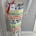 NWT! MSGM Sweater Knit Pencil Skirt with Color words distressed bottom Photo 3