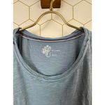 Pilcro Blue Mixed Media Blue Plaid Short Sleeve Cuffed T-Shirt - Size - Small Photo 6