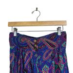 Vintage Paisley High Waist Capris Button Front Boho Hippie Flowy Size 9 Purple Photo 1