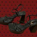 Ash Black Strappy Sandal Women’s Platform Heels Photo 0