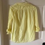 Gap  Yellow Half Button Down Shirt Oxford Popover Yellow Lightweight Summer Small Photo 5
