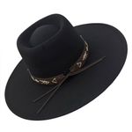 Frye  Faux Leather Felt Southwestern Fedora Black $145 Retail NWT Photo 8