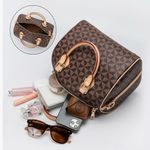 Elegant Brown Geometric Handbag Photo 4