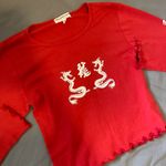 Red long sleeve cropped top Size XS Photo 2