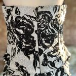 Lillie Rubin White Black Floral Strapless Beaded Evening Dress 12 Photo 12