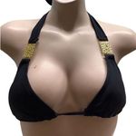 Beach Joy  Size Small Black Triangle Padded Bikini Top. Preowned Photo 0