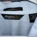 Eddie Bauer  Women’s Blue Striped Collared Button Down Shirt Photo 5