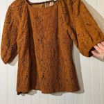 Dolan Life Nest Boho Lace Puff Sleeve Top Small Brown Corduroy Cottagecore Photo 1