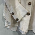 Free People Gauze Button Shirt Womens Small White Long Sleeve Oversized Boho Top Photo 4
