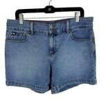Tommy Hilfiger  90s Light Wash Mid Rise 100% Cotton Denim Jean Shorts Size 10 Photo 0