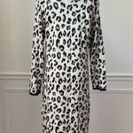 Velvet By Graham And Spencer Leopard Knit Long Sleeve Midi Dress L Photo 0