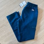 FIGS New! Yola Skinny Petite XXS Scrub Pants Blue with Orange Tie Photo 2