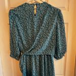Vintage Alison Peters Petite Teal Floral Print Midi Dress Women's Size 10 Wrap Blue Photo 10